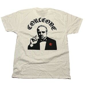 NWOT The Godfather Corleone T-Shirt White Size L Movie Graphic Tee Marlon Brando